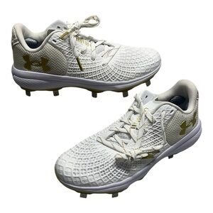 Under Armour UA Glyde 2 MT White Gold Softball Cleats Women’s size 7